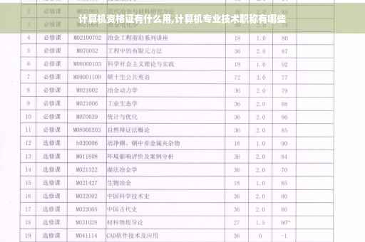 计算机资格证有什么用,计算机专业技术职称有哪些