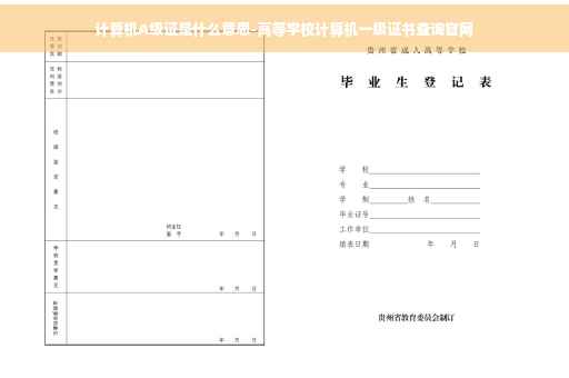 计算机A级证是什么意思-高等学校计算机一级证书查询官网