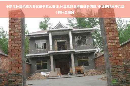 中职生计算机能力考试证书怎么查询,计算机职业资格证书四级/中级技能属于几级?有什么用吗