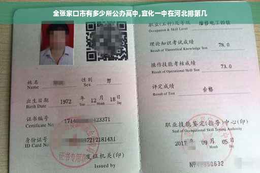 全张家口市有多少所公办高中,宣化一中在河北排第几