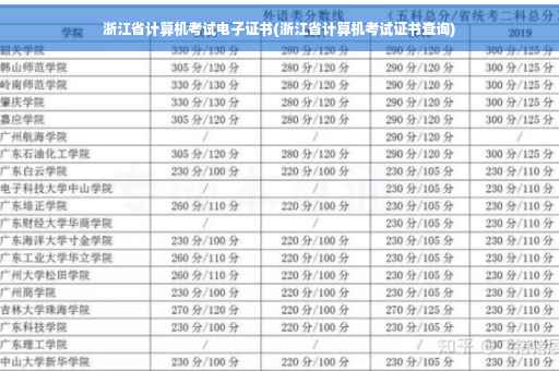 浙江省计算机考试电子证书(浙江省计算机考试证书查询)