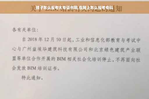 孩子怎么报考大专证书呢,在网上怎么报考专科