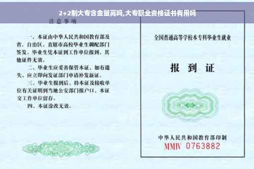 2+2制大专含金量高吗,大专职业资格证书有用吗