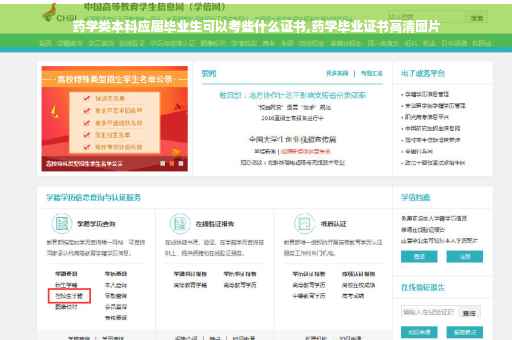 药学类本科应届毕业生可以考些什么证书,药学毕业证书高清图片