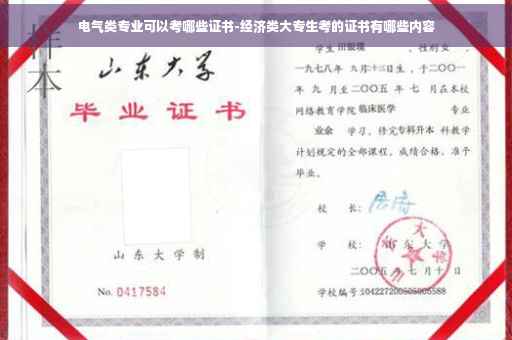 电气类专业可以考哪些证书-经济类大专生考的证书有哪些内容