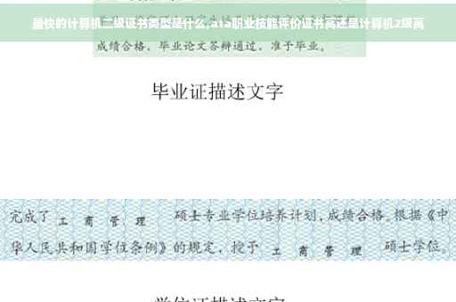 最快的计算机二级证书类型是什么,ata职业技能评价证书高还是计算机2级高
