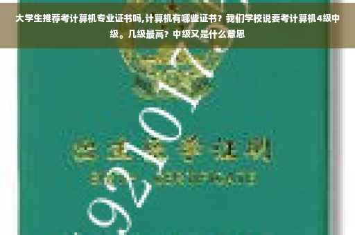 大学生推荐考计算机专业证书吗,计算机有哪些证书？我们学校说要考计算机4级中级。几级最高？中级又是什么意思
