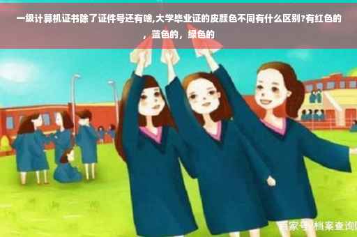 一级计算机证书除了证件号还有啥,大学毕业证的皮颜色不同有什么区别?有红色的，蓝色的，绿色的