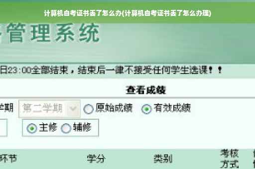 计算机自考证书丢了怎么办(计算机自考证书丢了怎么办理)
