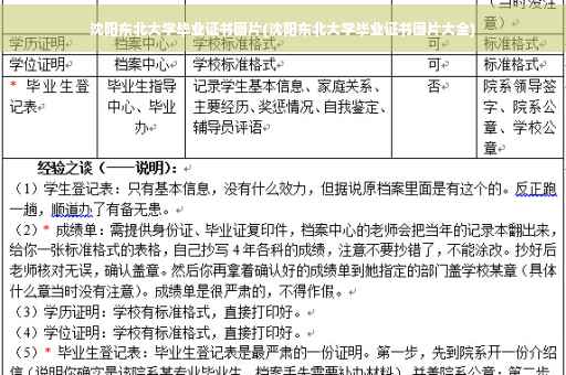 沈阳东北大学毕业证书图片(沈阳东北大学毕业证书图片大全)