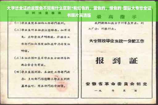 大学毕业证的皮颜色不同有什么区别?有红色的，蓝色的，绿色的-国际大专毕业证书图片高清版