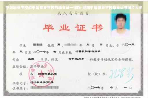 中等职业学校和中等专业学校的毕业证一样吗-湖南中等职业学校毕业证书图片大全 中等职业学校和中等专业学校的毕业证一样吗-湖南中等职业学校毕业证书图片大全