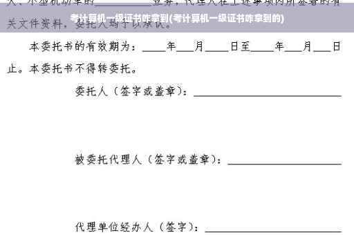 考计算机一级证书咋拿到(考计算机一级证书咋拿到的)