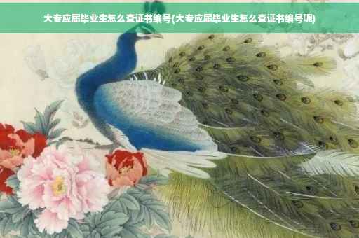 大专应届毕业生怎么查证书编号(大专应届毕业生怎么查证书编号呢)