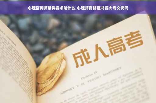 心理咨询师条件要求是什么,心理师资格证书要大专文凭吗