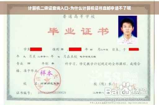 计算机二级证查询入口-为什么计算机证书直邮申请不了呢