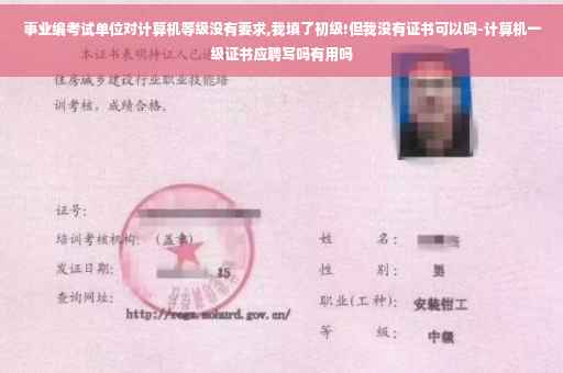 事业编考试单位对计算机等级没有要求,我填了初级!但我没有证书可以吗-计算机一级证书应聘写吗有用吗