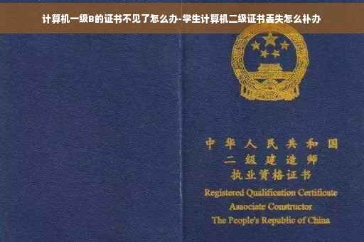 计算机一级B的证书不见了怎么办-学生计算机二级证书丢失怎么补办