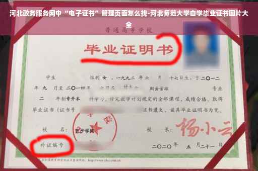 河北政务服务网中“电子证书”管理页面怎么找-河北师范大学自学毕业证书图片大全
