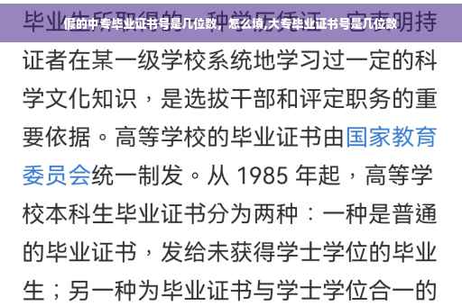 假的中专毕业证书号是几位数，怎么填,大专毕业证书号是几位数