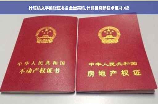 计算机文字编辑证书含金量高吗,计算机高新技术证书3级