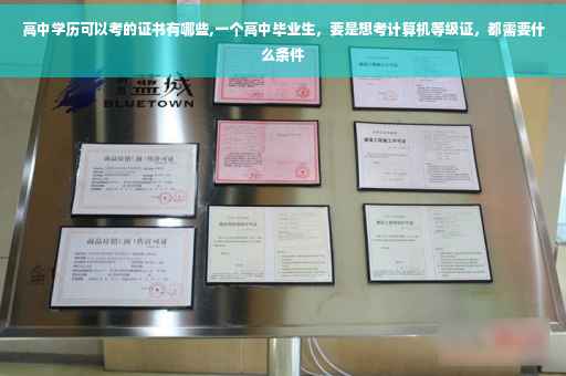 高中学历可以考的证书有哪些,一个高中毕业生，要是想考计算机等级证，都需要什么条件