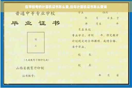 在学校考的计算机证书怎么查,往年计算机证书怎么查询