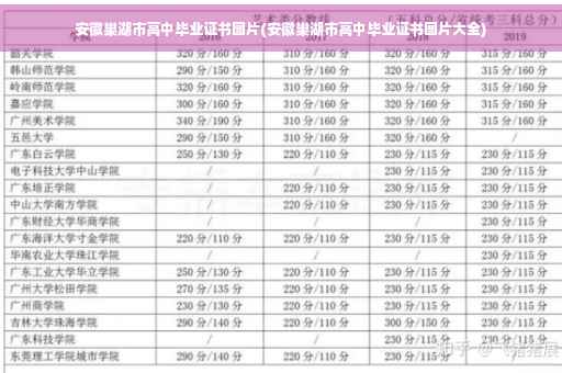 安徽巢湖市高中毕业证书图片(安徽巢湖市高中毕业证书图片大全)