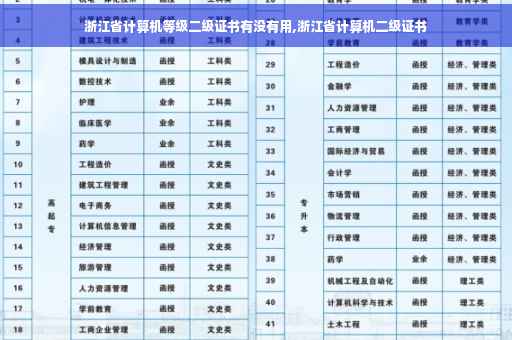 浙江省计算机等级二级证书有没有用,浙江省计算机二级证书