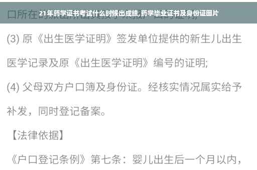 21年药学证书考试什么时候出成绩,药学毕业证书及身份证图片