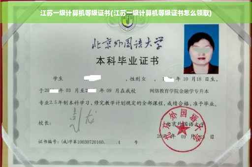 江苏一级计算机等级证书(江苏一级计算机等级证书怎么领取)