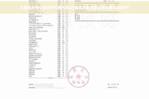 计算机大专毕业证书作用大吗(计算机大专毕业证书作用大吗知乎)