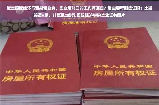 我是国际经济与贸易专业的，毕业后对口的工作有哪些？我需要考哪些证啊？比如英语6级，计算机2级等,国际经济学院毕业证书图片