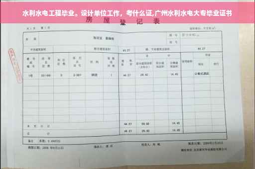 水利水电工程毕业。设计单位工作，考什么证,广州水利水电大专毕业证书
