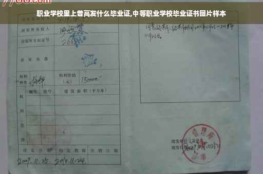 职业学校里上普高发什么毕业证,中等职业学校毕业证书图片样本