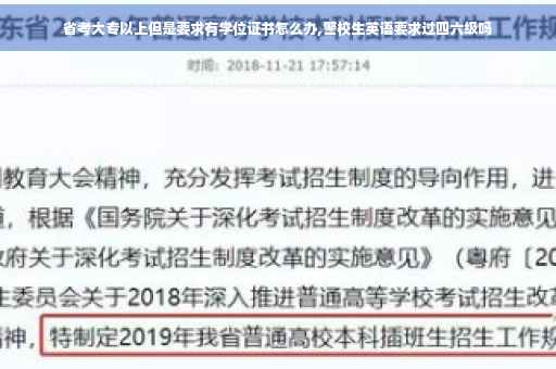 省考大专以上但是要求有学位证书怎么办,警校生英语要求过四六级吗
