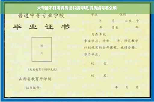大专能不能考资质证书编号呢,资质编号怎么填 大专能不能考资质证书编号呢,资质编号怎么填