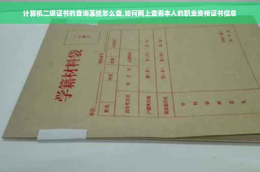 计算机二级证书的查询系统怎么查,如何网上查看本人的职业资格证书信息