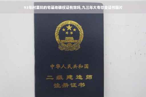 93年村里批的宅基地确权证有效吗,九三年大专毕业证书图片
