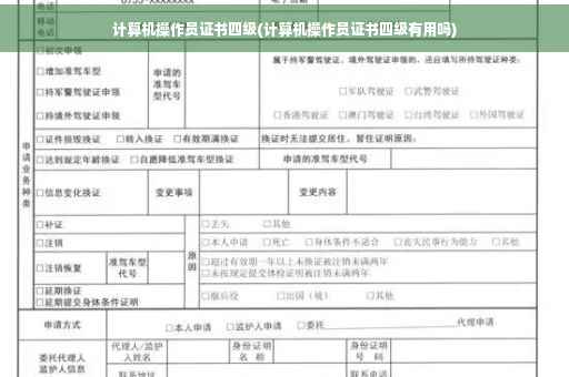计算机操作员证书四级(计算机操作员证书四级有用吗)