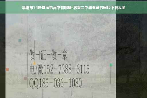 阜阳市14所省示范高中有哪些-界首二中毕业证书图片下载大全