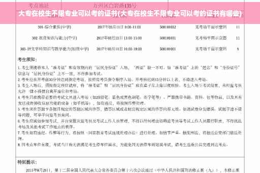 大专在校生不限专业可以考的证书(大专在校生不限专业可以考的证书有哪些)