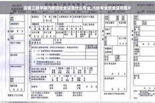 安徽三联学院汽修班毕业证是什么专业,汽修专业毕业证书图片