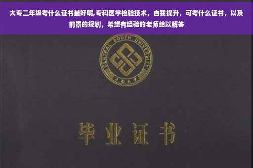 大专二年级考什么证书最好呢,专科医学检验技术，自我提升，可考什么证书，以及前景的规划，希望有经验的老师给以解答