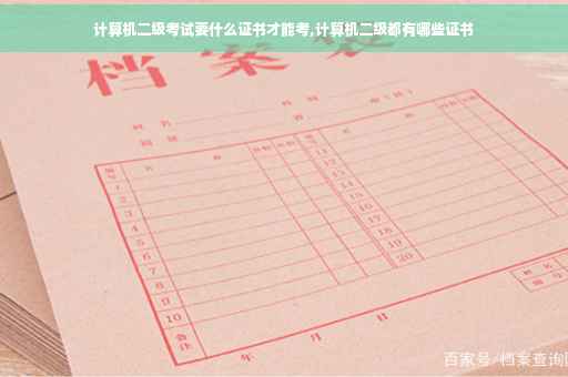 计算机二级考试要什么证书才能考,计算机二级都有哪些证书