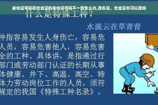 身份证号码和毕业证的身份证号码不一致怎么办,改名后，毕业证书可以改吗
