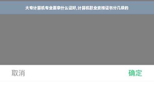 大专计算机专业要拿什么证好,计算机职业资格证书分几级的