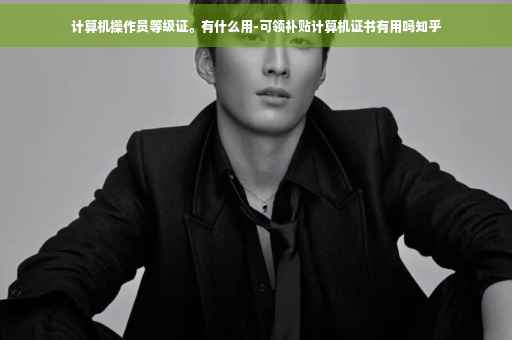 计算机操作员等级证。有什么用-可领补贴计算机证书有用吗知乎