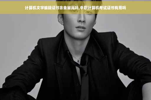 计算机文字编辑证书含金量高吗,中职计算机考试证书有用吗