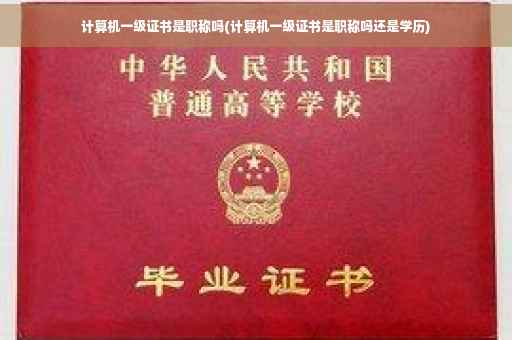 计算机一级证书是职称吗(计算机一级证书是职称吗还是学历)